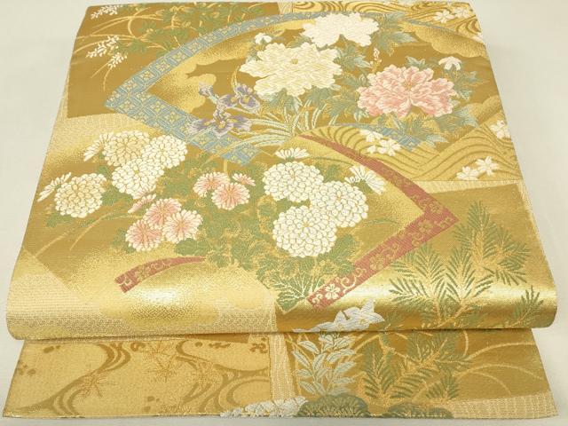 平和屋着物▼六通柄袋帯　琳派百選　朱雀　金糸　正絹　逸品　DABJ1808az