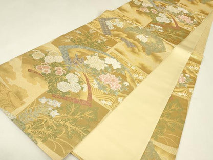 平和屋着物▼六通柄袋帯　琳派百選　朱雀　金糸　正絹　逸品　DABJ1808az