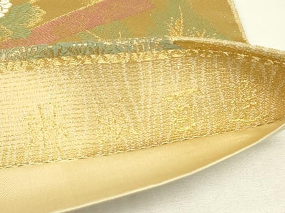 平和屋着物▼六通柄袋帯　琳派百選　朱雀　金糸　正絹　逸品　DABJ1808az