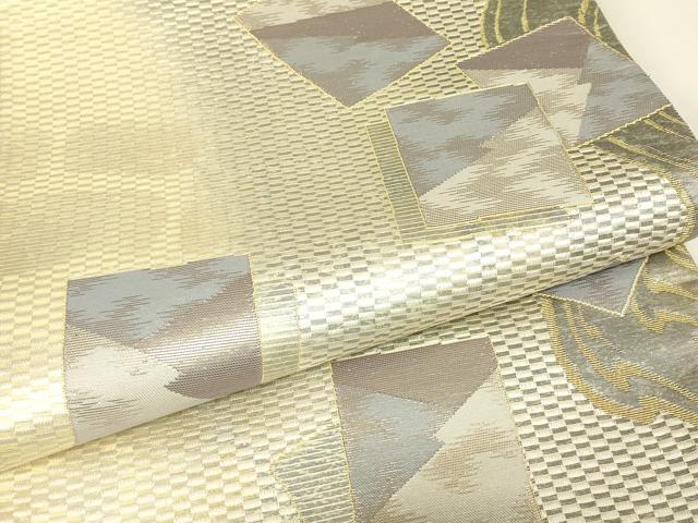 平和屋着物▼両面　全通柄袋帯　YAIHA＆MISA　花染　色紙重ね流水文　金糸　正絹　逸品　DABJ1818az
