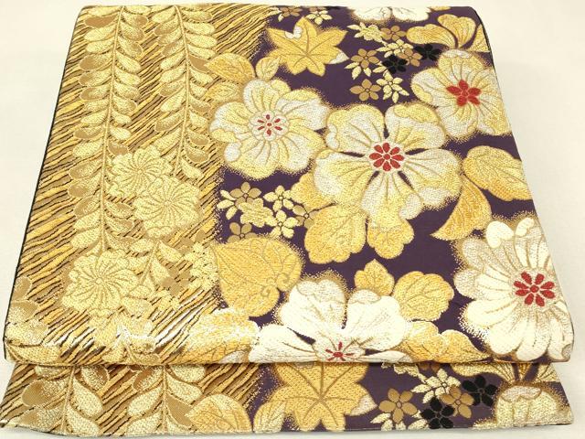 平和屋着物▼六通柄袋帯　辻が花　金銀糸　正絹　逸品　DABJ1824az