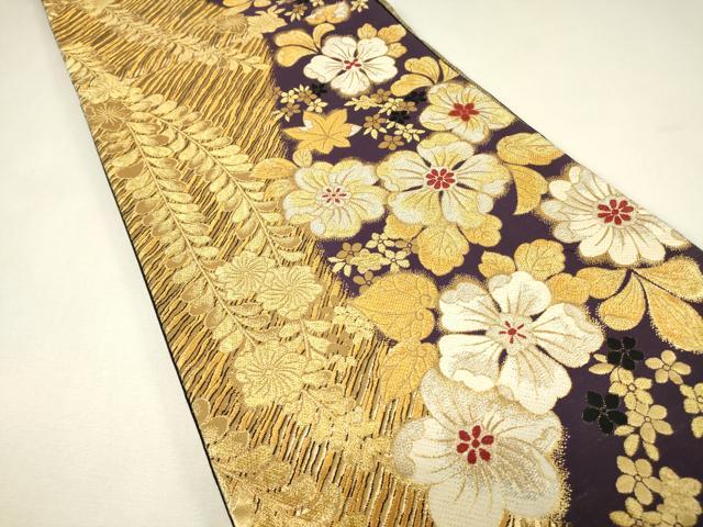 平和屋着物▼六通柄袋帯　辻が花　金銀糸　正絹　逸品　DABJ1824az