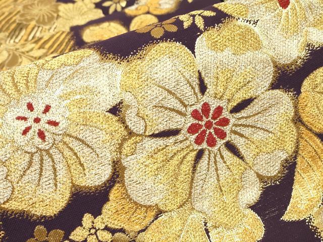 平和屋着物▼六通柄袋帯　辻が花　金銀糸　正絹　逸品　DABJ1824az