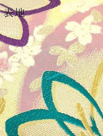 平和屋着物▼六通柄袋帯　唐織　舞花文　金銀糸　正絹　逸品　DABJ1827az