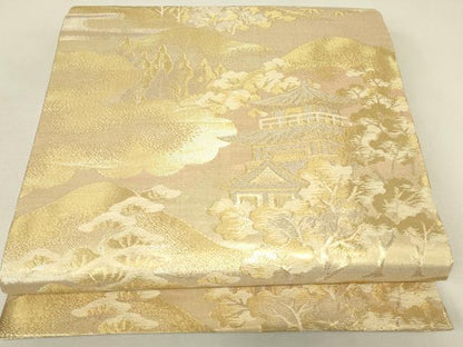 平和屋本店▼佐賀錦　六通柄袋帯　都の四季　貮拾四金九百錦　正絹　逸品　DABJ1829az