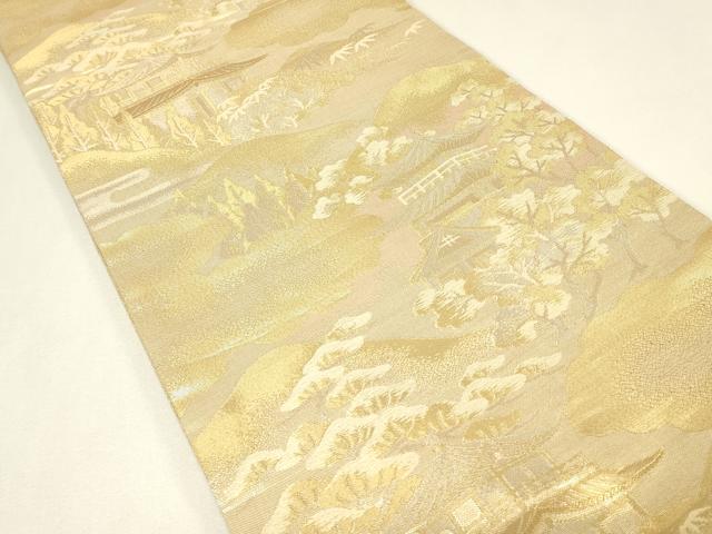 平和屋本店▼佐賀錦　六通柄袋帯　都の四季　貮拾四金九百錦　正絹　逸品　DABJ1829az