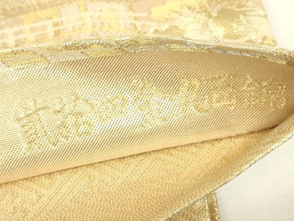平和屋本店▼佐賀錦　六通柄袋帯　都の四季　貮拾四金九百錦　正絹　逸品　DABJ1829az