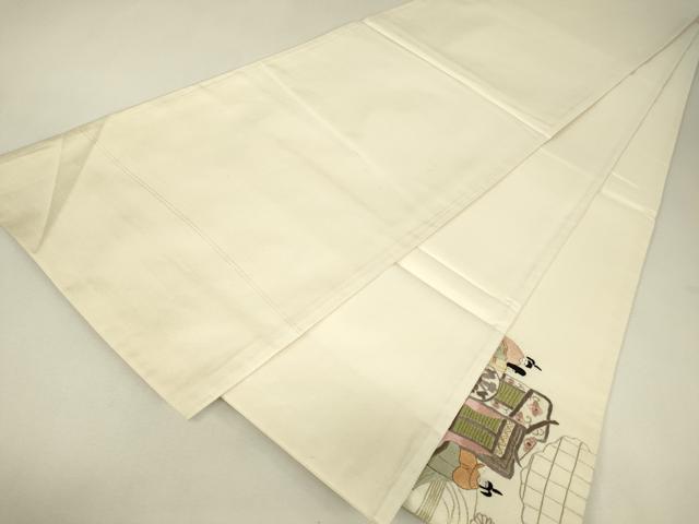 平和屋着物▼総刺繍　太鼓柄袋帯　人物風景花文　金糸　正絹　逸品　DABJ1896az