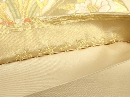 平和屋着物▼六通柄袋帯　蜀江吉祥花文　金銀糸　正絹　逸品　DABJ1900az