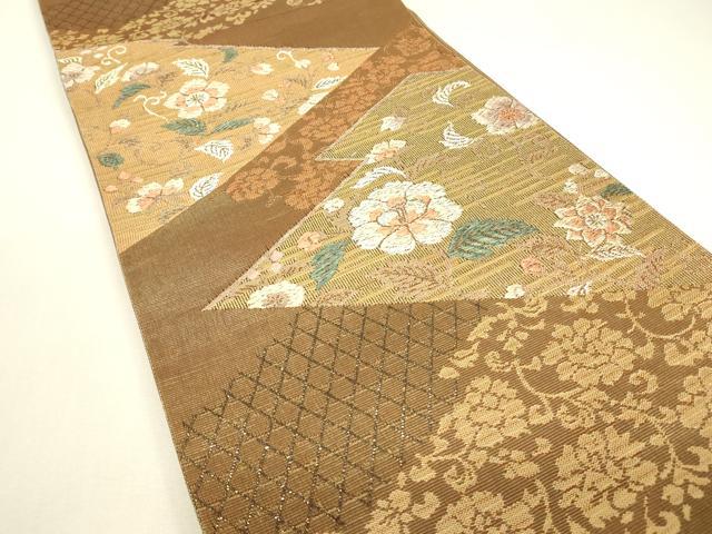 平和屋着物▼六通柄袋帯　天平松皮菱文　金糸　正絹　逸品　DABJ1919az