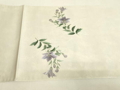 平和屋着物▼総刺繍　太鼓柄袋帯　桔梗文　引箔　正絹　逸品　DABJ1922az