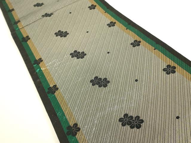 平和屋着物▼両面　六通柄袋帯　草花文　金銀糸　正絹　逸品　DABJ1930az