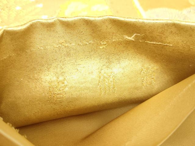 平和屋着物▼六通柄袋帯　唐俑箔　地紙風景松文　金銀糸　引箔　正絹　逸品　DABJ1937az