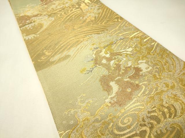 平和屋着物▼六通柄袋帯　琳派　宗達　松島図　金糸　正絹　逸品　DABJ1953az