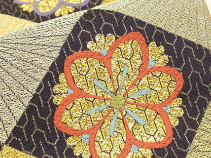 平和屋着物▼六通柄袋帯　正倉院若松葉花文　金銀糸　正絹　逸品　DABJ1959az