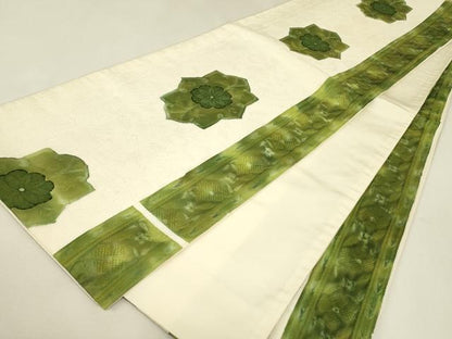 平和屋着物▼全通柄袋帯　花間道　正絹　逸品　DABJ1987az