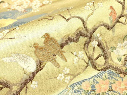 平和屋着物▼六通柄袋帯　琳派屏風図　金糸　正絹　逸品　DABJ1999az