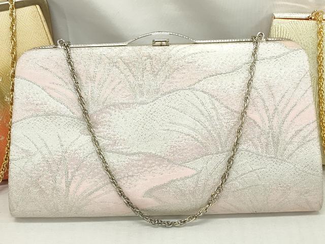 平和屋着物▼和装小物　和装バッグまとめて3点　ハンドバッグ　クラッチ　佐賀錦　草葉文　紗綾形箔散らし文　金銀糸　逸品　DABJ2013xg