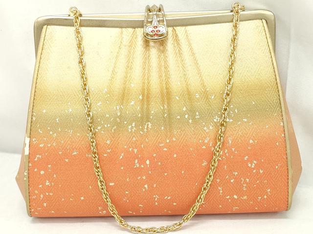 平和屋着物▼和装小物　和装バッグまとめて3点　ハンドバッグ　クラッチ　佐賀錦　草葉文　紗綾形箔散らし文　金銀糸　逸品　DABJ2013xg