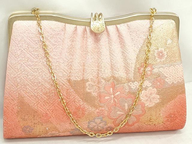 平和屋着物▼和装小物 和装バッグまとめて3点 ハンドバッグ クラッチ 佐賀錦 花蝶文 吉祥扇面花文 金銀糸 逸品 DABJ2019xg