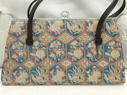 平和屋着物▼和装小物　和装バッグまとめて3点　ハンドバッグ　クラッチ　佐賀錦　亀甲草花文　草花文　金銀糸　逸品　DABJ2021xg