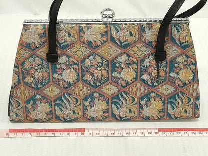 平和屋着物▼和装小物　和装バッグまとめて3点　ハンドバッグ　クラッチ　佐賀錦　亀甲草花文　草花文　金銀糸　逸品　DABJ2021xg