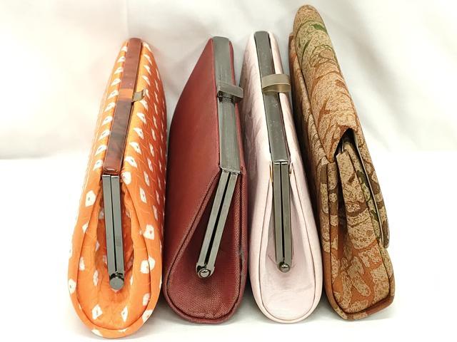 平和屋着物▼和装小物　和装バッグまとめて4点　ハンドバッグ　クラッチ　鳳凰丸文　草花文　幾何学花文　絞り　逸品　DABJ2022xg
