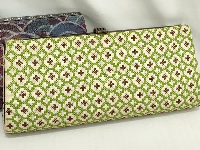 平和屋着物▼和装小物　和装バッグまとめて4点　ハンドバッグ　クラッチ　がま口　本場大島紬　9マルキ　菱花文　青海波　逸品　DABJ2023xg