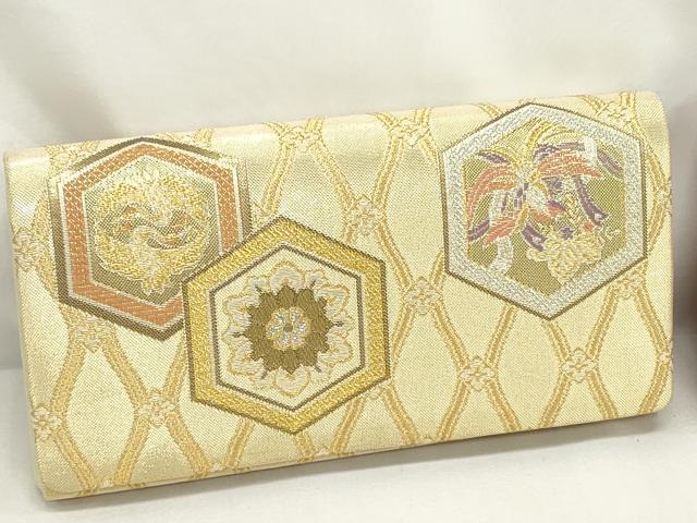 平和屋着物▼和装小物　和装バッグまとめて4点　ハンドバッグ　佐賀錦　亀甲鳳凰花文　雲取り笹竹文　立波文　金銀糸　逸品　DABJ2029xg