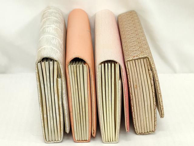 平和屋着物▼和装小物　和装バッグまとめて4点　ハンドバッグ　佐賀錦　菱草花文　格子　金銀糸　逸品　DABJ2031xg