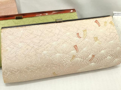 平和屋着物▼和装小物　和装バッグまとめて4点　ハンドバッグ　クラッチ　短冊松葉文　草花文　金銀彩　逸品　DABJ2032xg