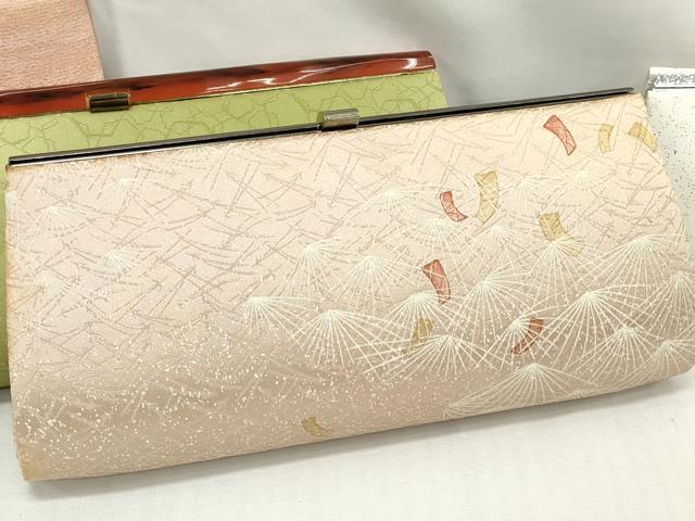 平和屋着物▼和装小物　和装バッグまとめて4点　ハンドバッグ　クラッチ　短冊松葉文　草花文　金銀彩　逸品　DABJ2032xg
