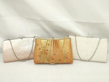平和屋着物▼和装小物　和装バッグまとめて3点　ハンドバッグ　クラッチ　佐賀錦　草花文　流水文　金銀糸　逸品　DABJ2036xg