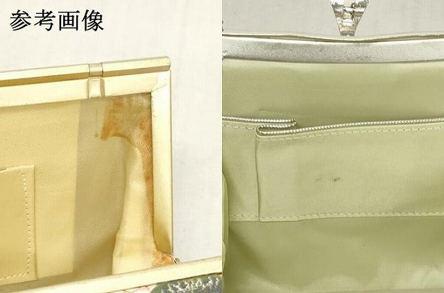 平和屋着物▼和装小物　和装バッグまとめて3点　ハンドバッグ　クラッチ　佐賀錦　御所車花文　箔散らし　金銀糸　逸品　DABJ2037xg
