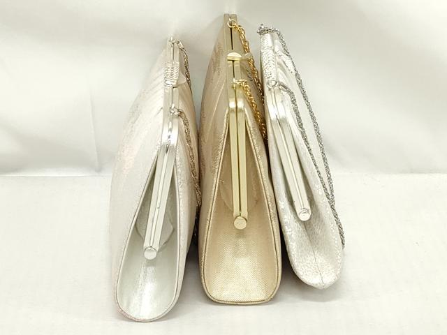 平和屋着物▼和装小物 和装バッグまとめて3点 ハンドバッグ クラッチ 佐賀錦 色紙重ね草花文 小花柄 霞文 金銀糸 逸品 DABJ2038xg