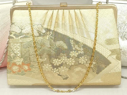 平和屋着物▼和装小物 和装バッグまとめて3点 ハンドバッグ クラッチ 佐賀錦 吉祥地紙重ね草花文 雲取り草花文 金銀糸 逸品 DABJ2045xg