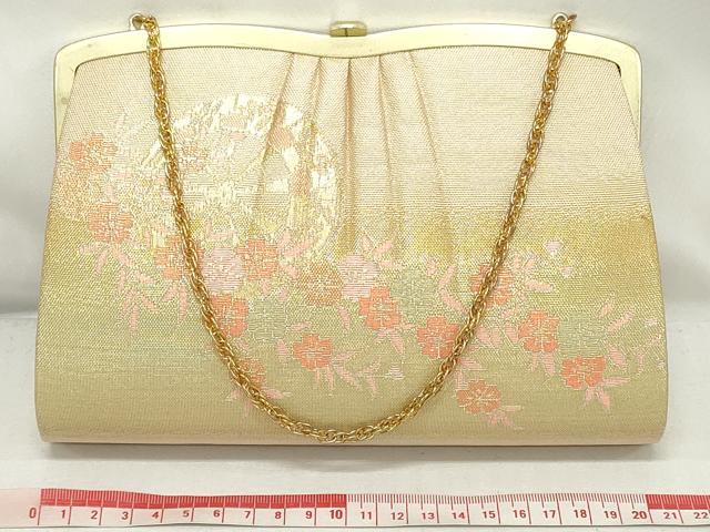 平和屋着物▼和装小物　和装バッグまとめて3点　ハンドバッグ　クラッチ　佐賀錦　遠山枝松文　草花文　金銀糸　逸品　DABJ2047xg