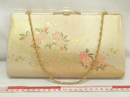 平和屋着物▼和装小物　和装バッグまとめて3点　ハンドバッグ　クラッチ　佐賀錦　立波草花文　花松文　金銀糸　逸品　DABJ2048xg