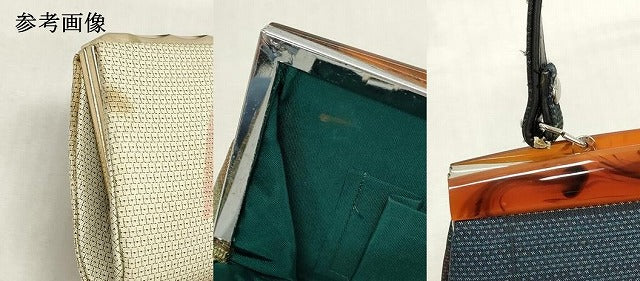 平和屋着物▼和装小物　和装バッグまとめて4点　ハンドバッグ　クラッチ　本場大島紬　地紙文　格子　幾何学文　逸品　DABJ2061xg