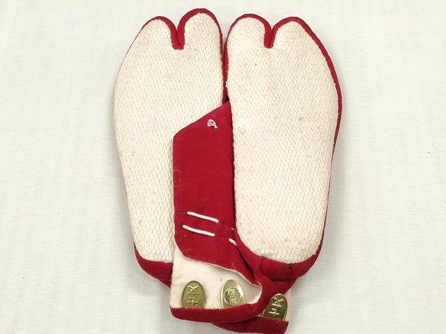 平和屋着物▼和装小物　足袋まとめて15点　カラー足袋　黒／朱　17.0cm～20.0cm　逸品　未使用　DABJ2093xg