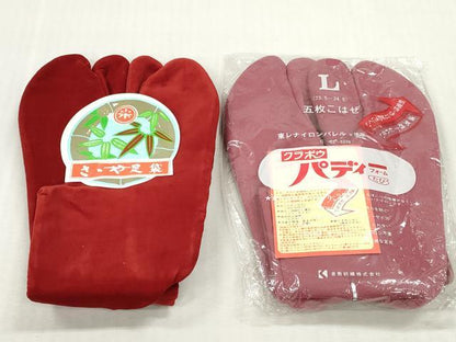 平和屋着物▼和装小物 足袋まとめて10点 カラー足袋 福助足袋 ストレッチ足袋 大のや 堅牢染 黒朱子 22.0cm～25.0cm 未使用 DABJ2094xg