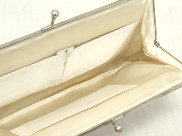 平和屋着物▼和装小物　和装ビーズバッグまとめて3点　総ビーズ　花　白　逸品　DABJ2095xg