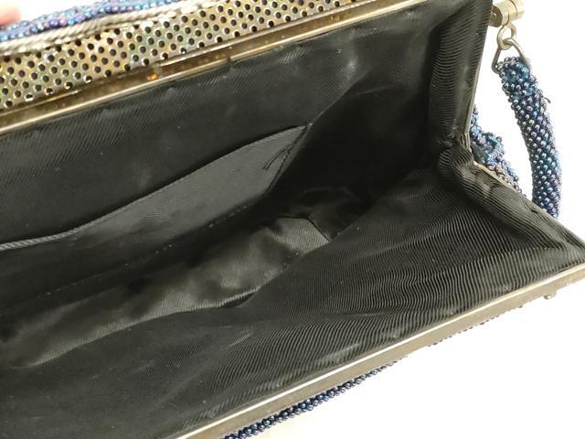 平和屋着物▼和装小物　和装ビーズバッグまとめて3点　総ビーズ　花　青海波　ピンク色　瑠璃紺色　逸品　DABJ2096xg
