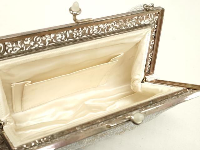 平和屋着物▼和装小物　和装ビーズバッグまとめて3点　総ビーズ　亀甲花文　草花文　白色　黒色　逸品　DABJ2108xg