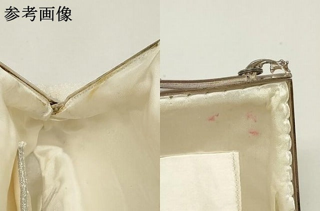 平和屋着物▼和装小物　和装ビーズバッグまとめて3点　総ビーズ　花菱文　白色　逸品　DABJ2114xg