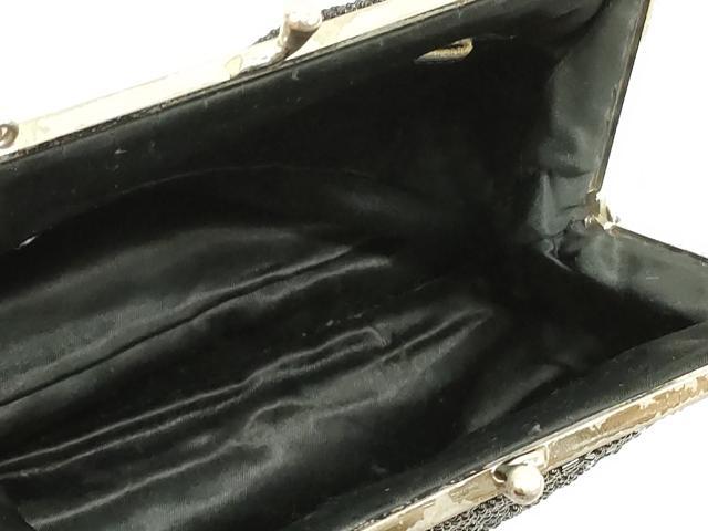 平和屋着物▼和装小物　和装ビーズバッグまとめて3点　総ビーズ　草花文　白色　黒色　逸品　DABJ2120xg