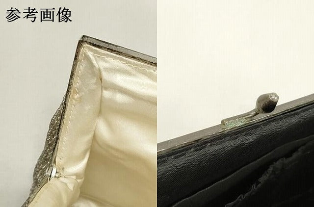 平和屋着物▼和装小物　和装ビーズバッグまとめて3点　総ビーズ　青海波文　白色　逸品　DABJ2122xg