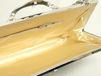 平和屋着物▼和装小物　和装ビーズバッグまとめて3点　総ビーズ　孔雀　樹林文　花唐草文　ラインストーン　白色　逸品　DABJ2123xg