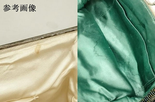 平和屋着物▼和装小物　和装ビーズバッグまとめて3点　総ビーズ　花唐草文　ラインストーン　白色　逸品　DABJ2126xg