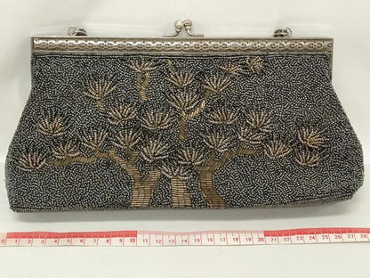 平和屋着物▼和装小物　和装ビーズバッグまとめて3点　総ビーズ　草花文　枝葉文　白色　ピンク色　逸品　DABJ2128xg
